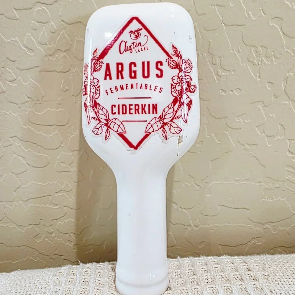 Argus Fermentables CIDERKIN Austin TX Porcelain Tap Handle Pull